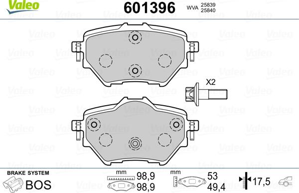 Valeo 601396 - Komplet Pločica, disk-kočnica www.molydon.hr