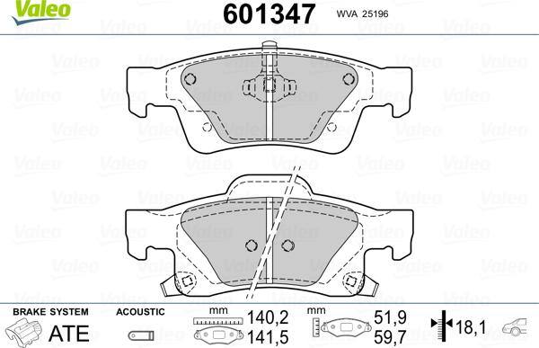 Valeo 601347 - Komplet Pločica, disk-kočnica www.molydon.hr