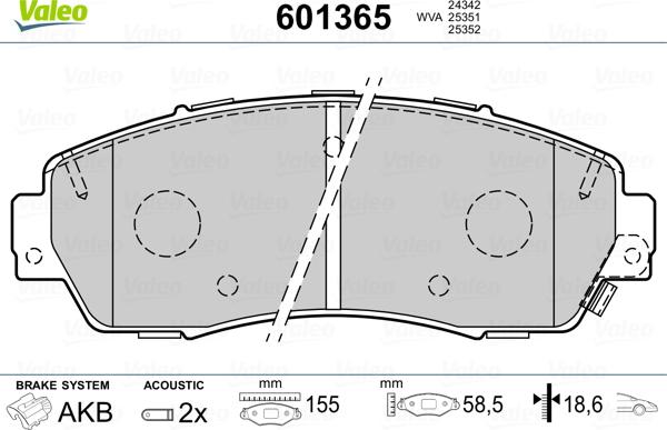 Valeo 601365 - Komplet Pločica, disk-kočnica www.molydon.hr