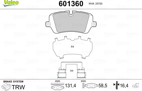 Valeo 601360 - Komplet Pločica, disk-kočnica www.molydon.hr