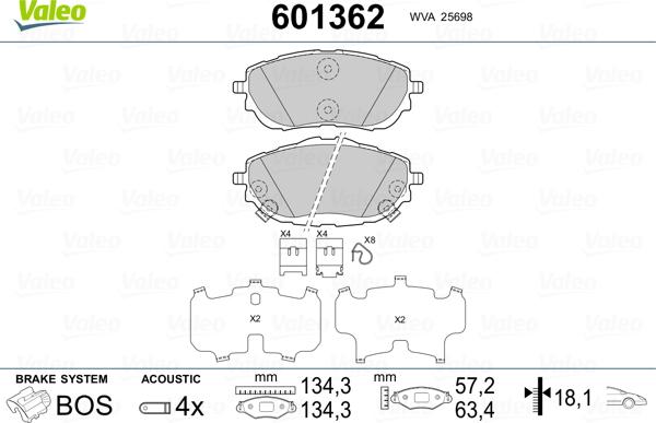 Valeo 601362 - Komplet Pločica, disk-kočnica www.molydon.hr