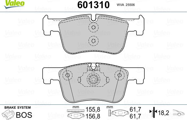 Valeo 601310 - Komplet Pločica, disk-kočnica www.molydon.hr