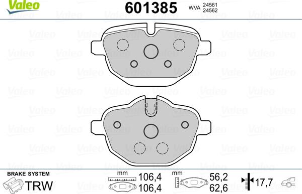 Valeo 601385 - Komplet Pločica, disk-kočnica www.molydon.hr