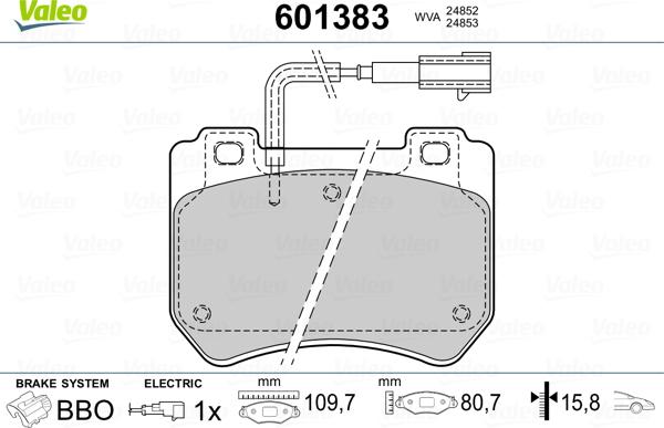 Valeo 601383 - Komplet Pločica, disk-kočnica www.molydon.hr