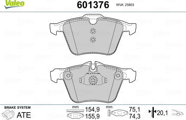 Valeo 601376 - Komplet Pločica, disk-kočnica www.molydon.hr