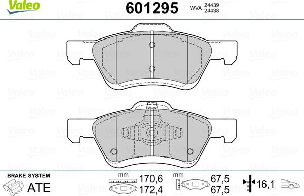 Valeo 601295 - Komplet Pločica, disk-kočnica www.molydon.hr