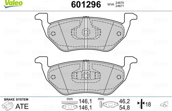 Valeo 601296 - Komplet Pločica, disk-kočnica www.molydon.hr