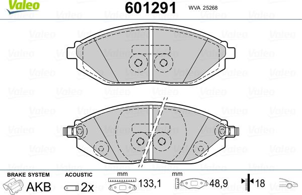 Valeo 601291 - Komplet Pločica, disk-kočnica www.molydon.hr