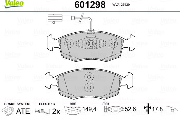 Valeo 601298 - Komplet Pločica, disk-kočnica www.molydon.hr