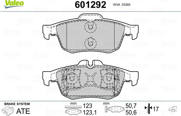 Valeo 601292 - Komplet Pločica, disk-kočnica www.molydon.hr