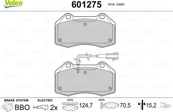 Valeo 601275 - Komplet Pločica, disk-kočnica www.molydon.hr