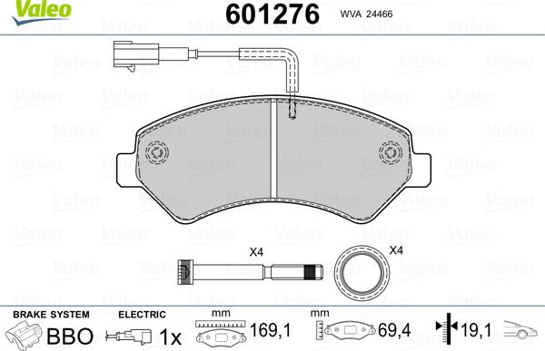 Valeo 601276 - Komplet Pločica, disk-kočnica www.molydon.hr