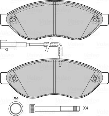 Valeo 601708 - Komplet Pločica, disk-kočnica www.molydon.hr