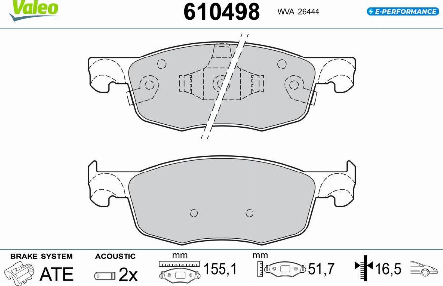 Valeo 610498 - Komplet Pločica, disk-kočnica www.molydon.hr