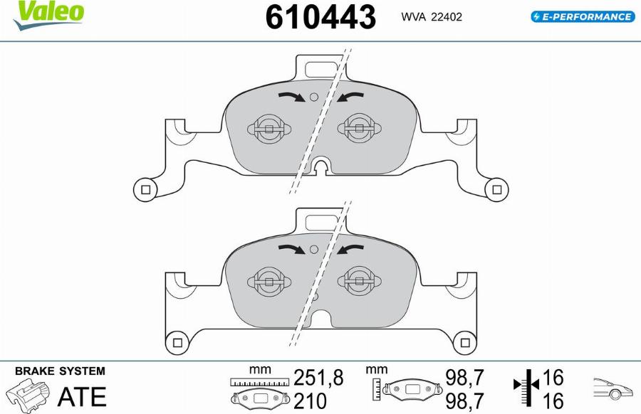 Valeo 610443 - Komplet Pločica, disk-kočnica www.molydon.hr