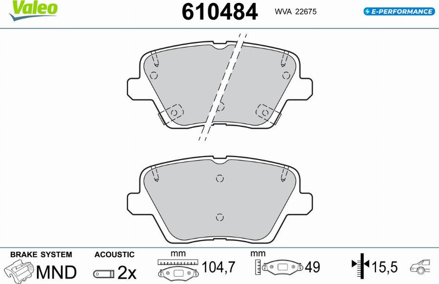 Valeo 610484 - Komplet Pločica, disk-kočnica www.molydon.hr