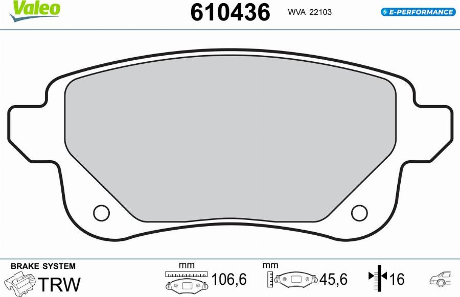 Valeo 610436 - Komplet Pločica, disk-kočnica www.molydon.hr