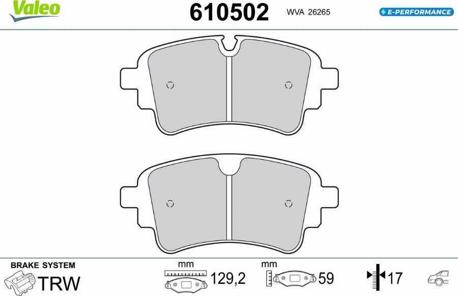 Valeo 610502 - Komplet Pločica, disk-kočnica www.molydon.hr