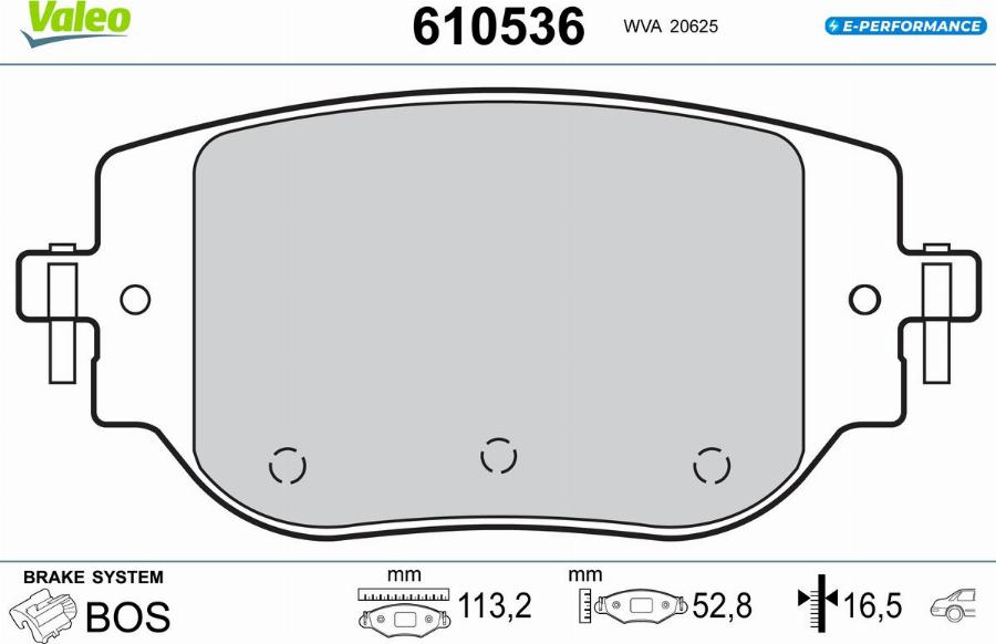 Valeo 610536 - Komplet Pločica, disk-kočnica www.molydon.hr