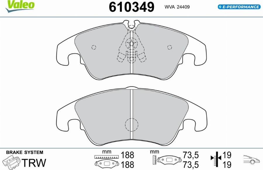 Valeo 610349 - Komplet Pločica, disk-kočnica www.molydon.hr