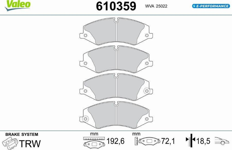 Valeo 610359 - Komplet Pločica, disk-kočnica www.molydon.hr