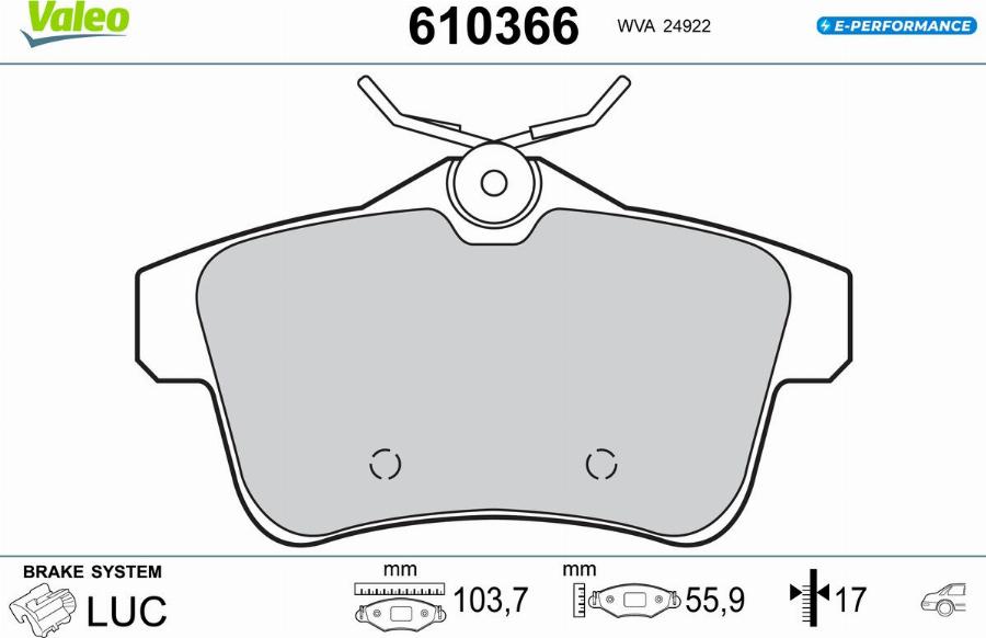 Valeo 610366 - Komplet Pločica, disk-kočnica www.molydon.hr