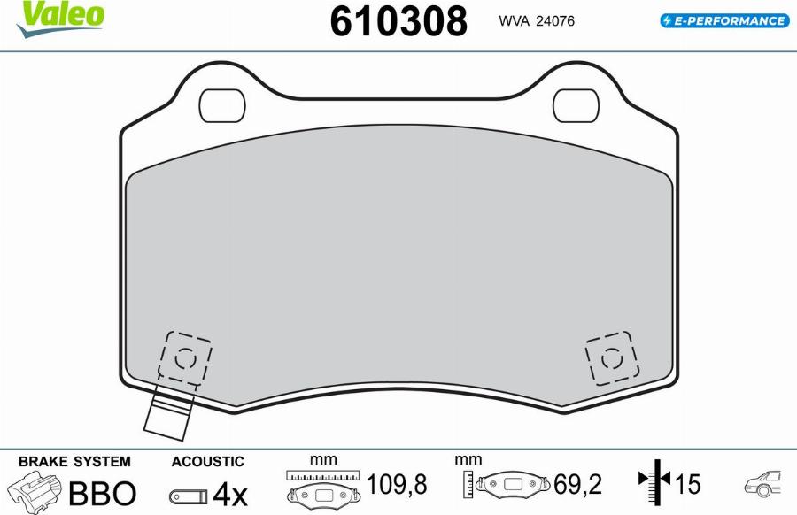 Valeo 610308 - Komplet Pločica, disk-kočnica www.molydon.hr