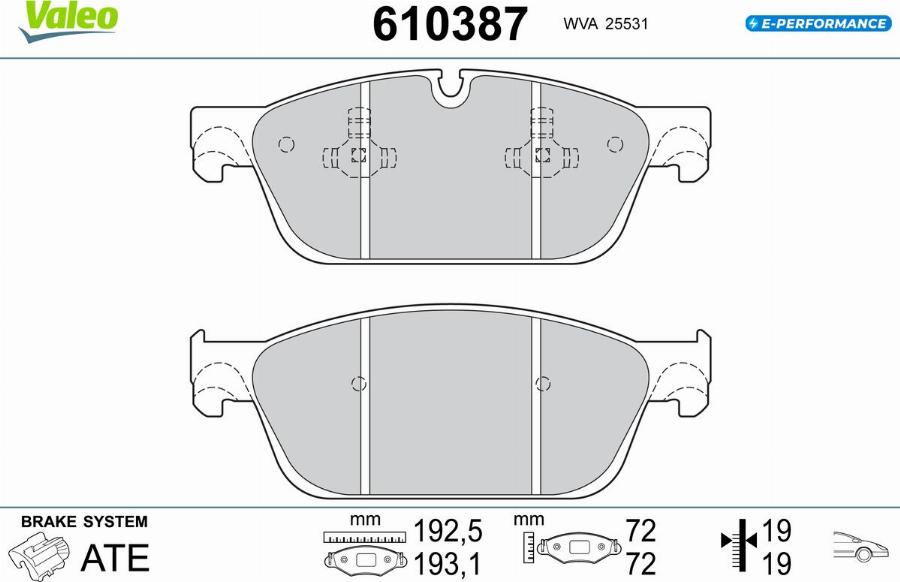 Valeo 610387 - Komplet Pločica, disk-kočnica www.molydon.hr