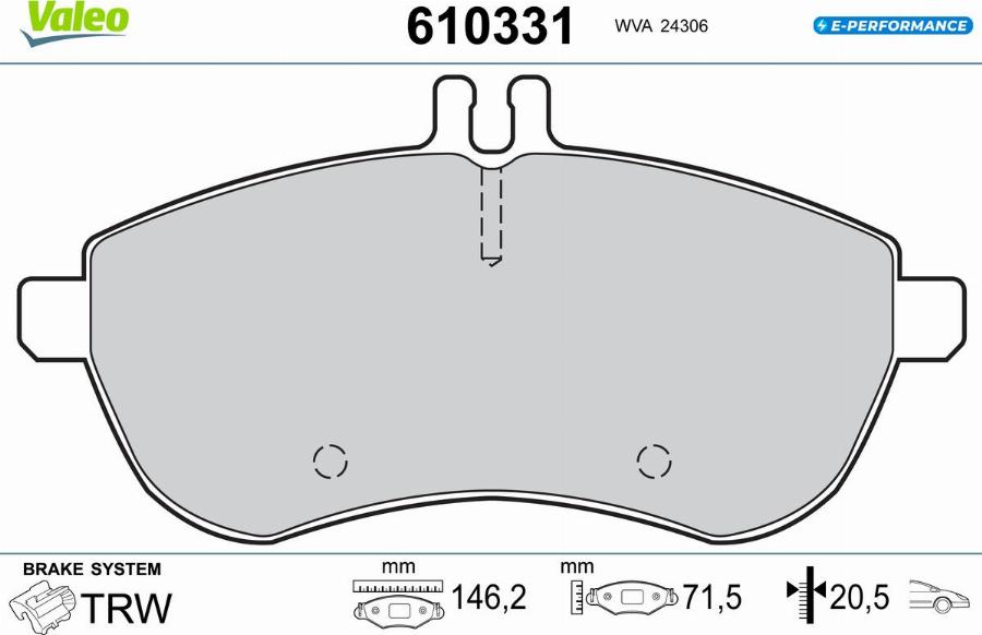 Valeo 610331 - Komplet Pločica, disk-kočnica www.molydon.hr