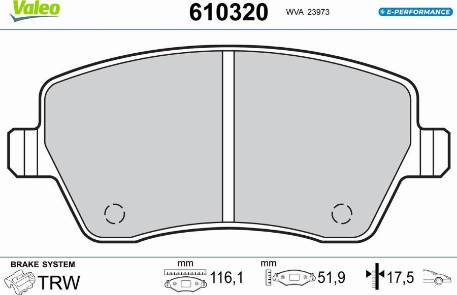 Valeo 610320 - Komplet Pločica, disk-kočnica www.molydon.hr