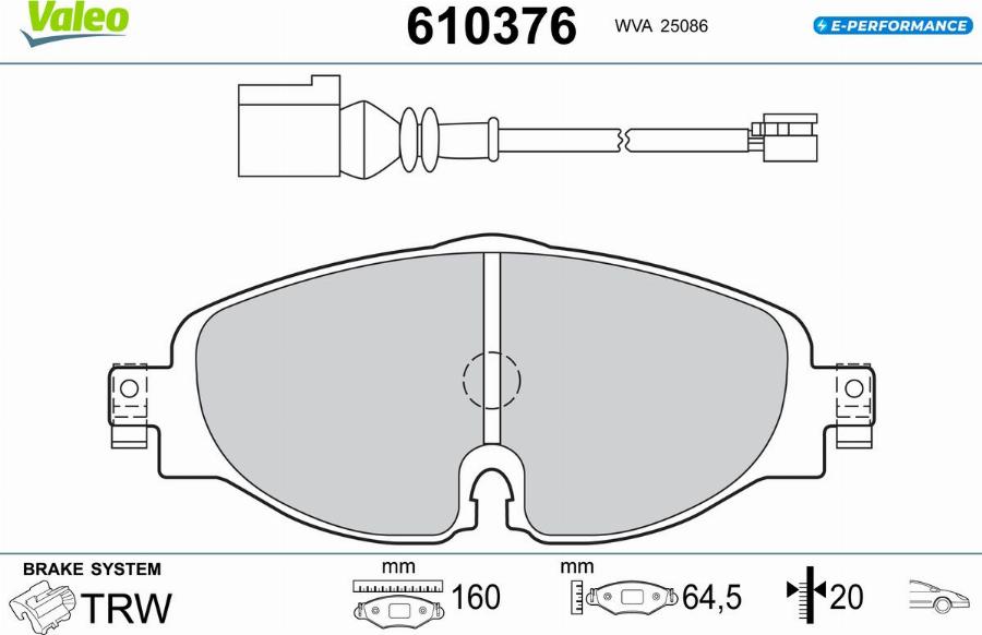 Valeo 610376 - Komplet Pločica, disk-kočnica www.molydon.hr