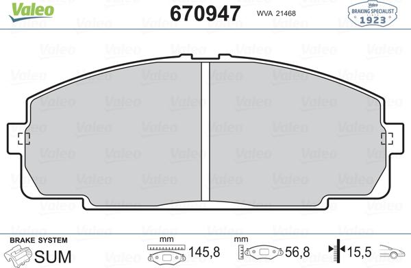 Valeo 670947 - Komplet Pločica, disk-kočnica www.molydon.hr