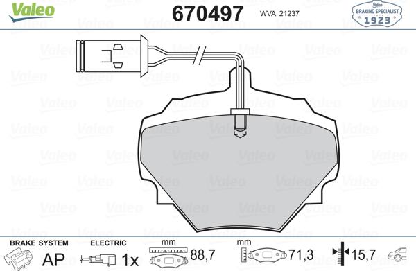 Valeo 670497 - Komplet Pločica, disk-kočnica www.molydon.hr