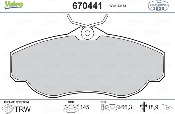 Valeo 670441 - Komplet Pločica, disk-kočnica www.molydon.hr