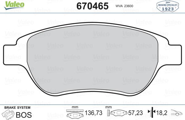 Valeo 670465 - Komplet Pločica, disk-kočnica www.molydon.hr