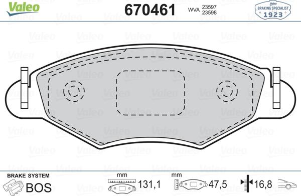 Valeo 670461 - Komplet Pločica, disk-kočnica www.molydon.hr