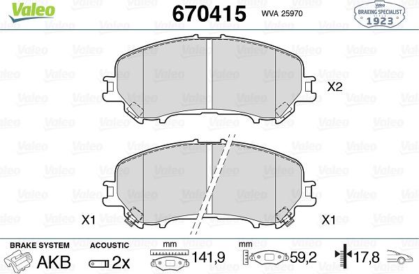 Valeo 670415 - Komplet Pločica, disk-kočnica www.molydon.hr