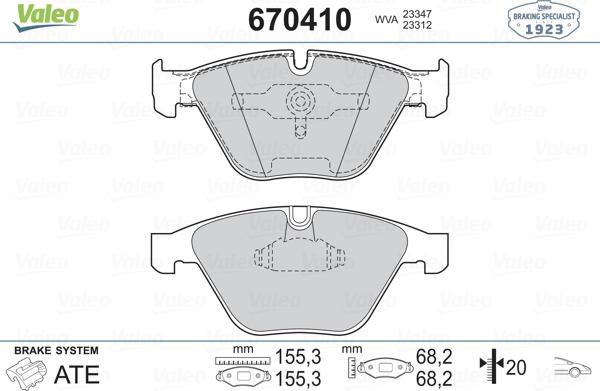 Valeo 670410 - Komplet Pločica, disk-kočnica www.molydon.hr