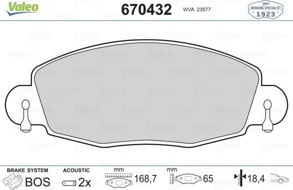 Valeo 670432 - Komplet Pločica, disk-kočnica www.molydon.hr