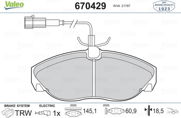 Valeo 670429 - Komplet Pločica, disk-kočnica www.molydon.hr