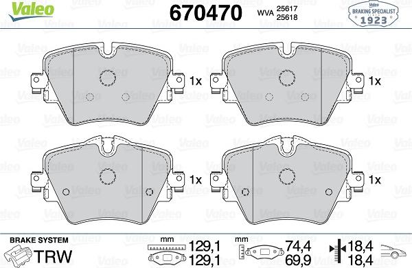 Valeo 670470 - Komplet Pločica, disk-kočnica www.molydon.hr