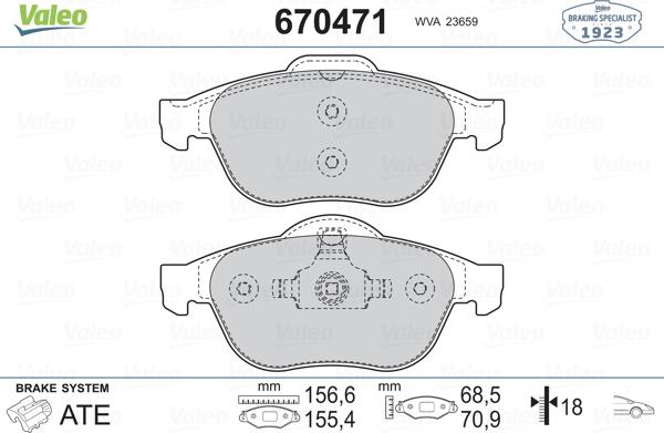 Valeo 670471 - Komplet Pločica, disk-kočnica www.molydon.hr