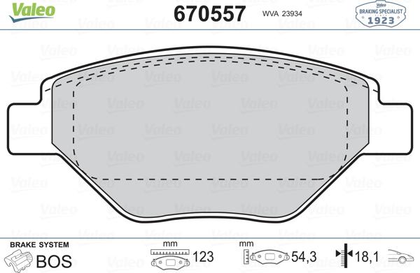 Valeo 670557 - Komplet Pločica, disk-kočnica www.molydon.hr