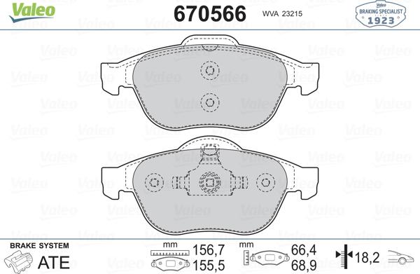 Valeo 670566 - Komplet Pločica, disk-kočnica www.molydon.hr