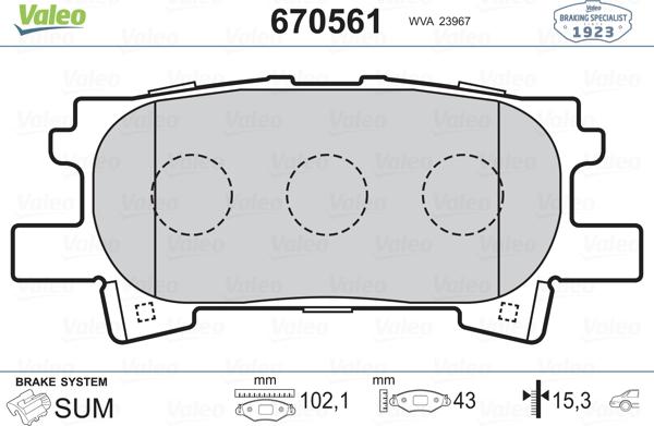 Valeo 670561 - Komplet Pločica, disk-kočnica www.molydon.hr