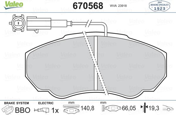 Valeo 670568 - Komplet Pločica, disk-kočnica www.molydon.hr