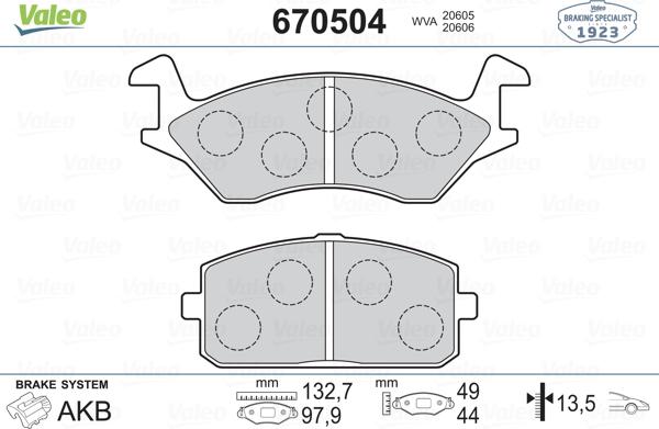 Valeo 670504 - Komplet Pločica, disk-kočnica www.molydon.hr