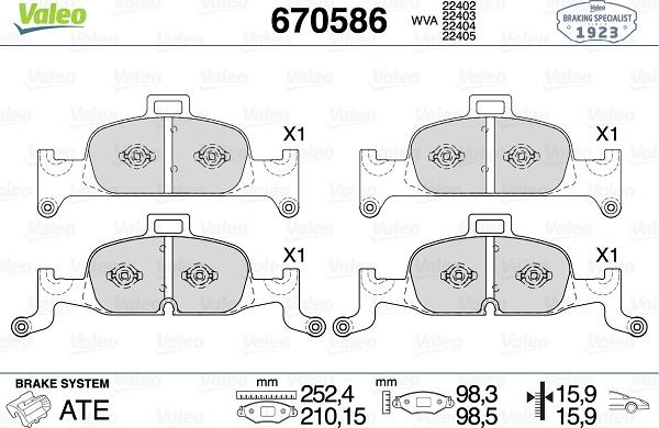 Valeo 670586 - Komplet Pločica, disk-kočnica www.molydon.hr