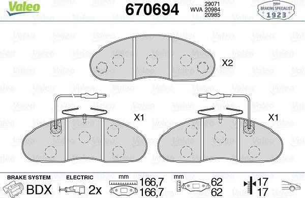 Valeo 670694 - Komplet Pločica, disk-kočnica www.molydon.hr