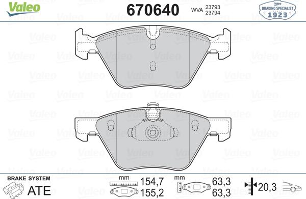 Valeo 670640 - Komplet Pločica, disk-kočnica www.molydon.hr